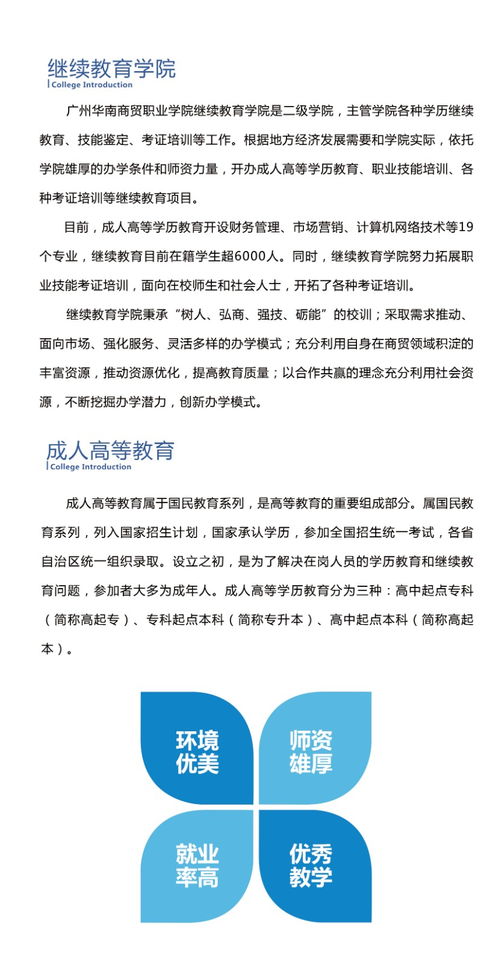 广州华南商贸职业学院继续教育学院成人高考招生简章